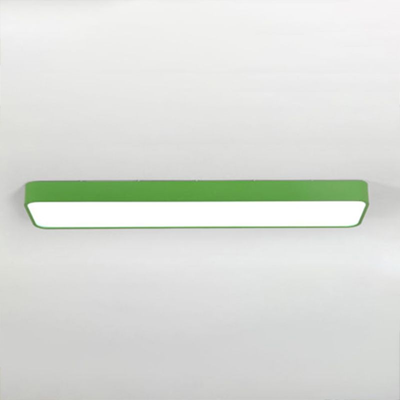 Plafonnier LED de forme rectangulaire en fer moderne, 1 lumière, encastré pour chambre d'enfant