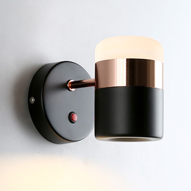 Modern Cylinder Shade Wall Sconce Metal 1 Light Sconces for Bedroom