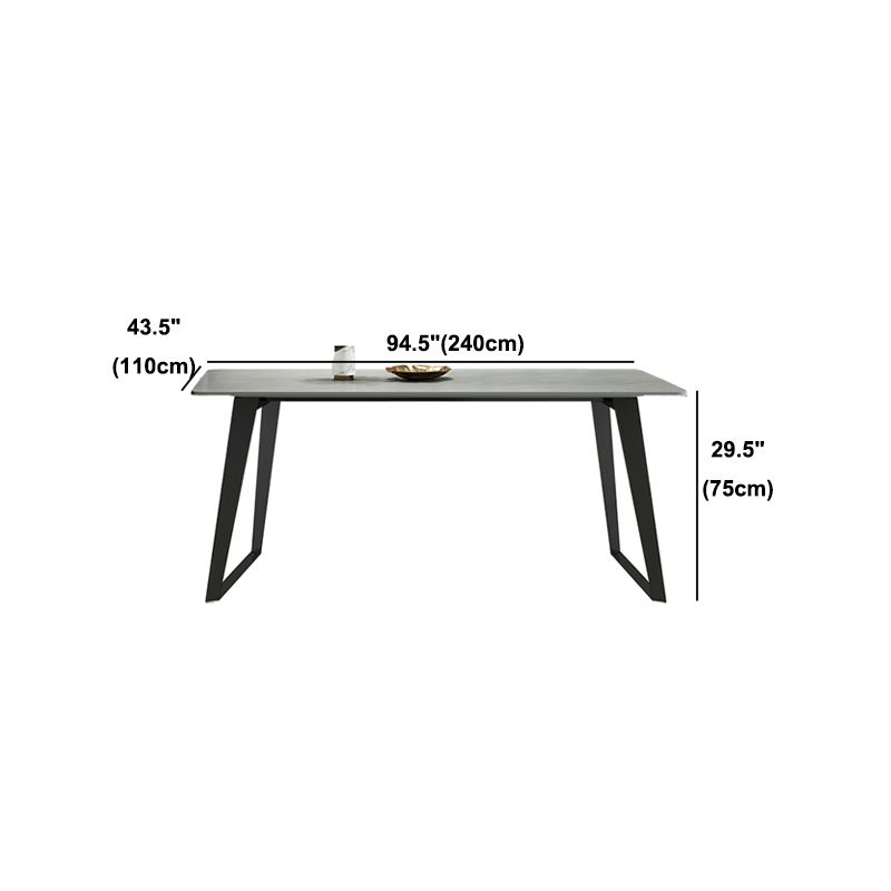 Modern Gray in Stone Table Rectangle Dining Room Table for Kitchen