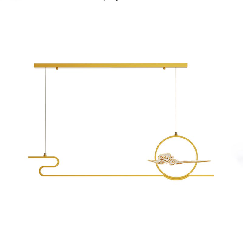 Contemporary Style Linear Shape Island Lighting Ideas Metal 2 Light Hanging Pendant Lights