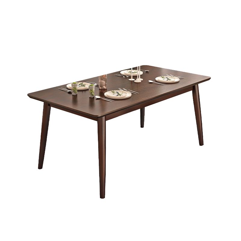 Brown Rectangle Dining Table Solid Wood Dining Table for Dining Room