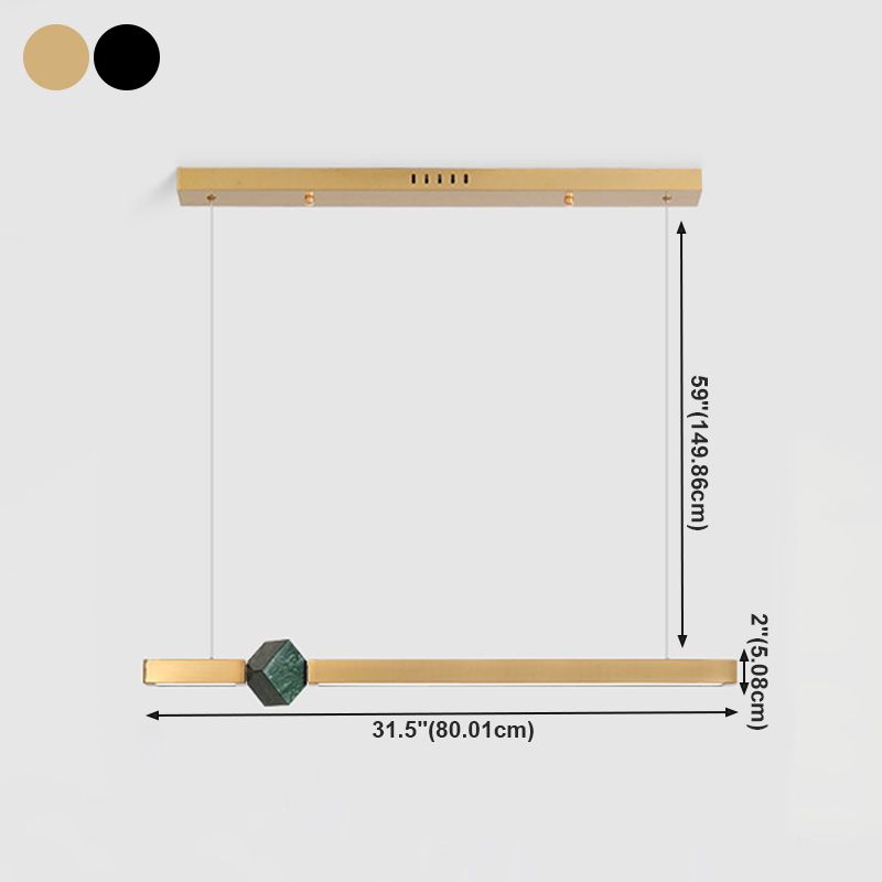 Modern Kitchen Pendant Light Linear Metal Pendant Lighting for Dining Room