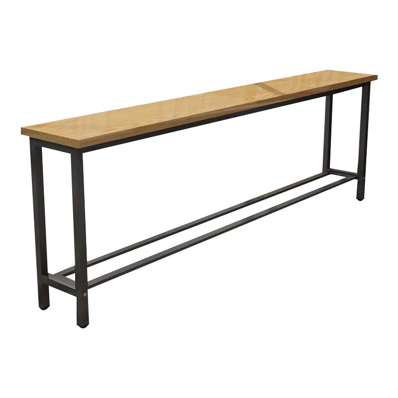 Modern Wood Counter Table Rectangle Top Table with Black Base