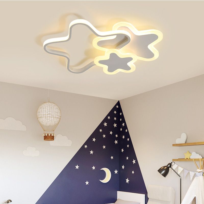 Modern Star Shape Ceiling Mount Light Fixture 3 Lights Ceiling Mounted Light