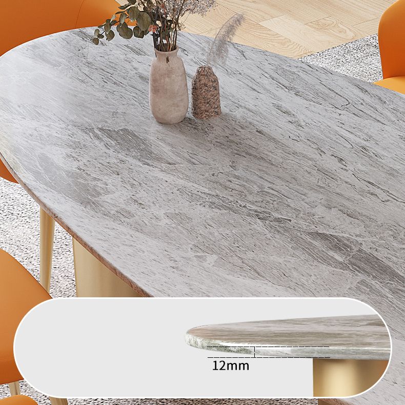 Sintered Stone Dining Table Traditional Luxury Table with Gold Frame