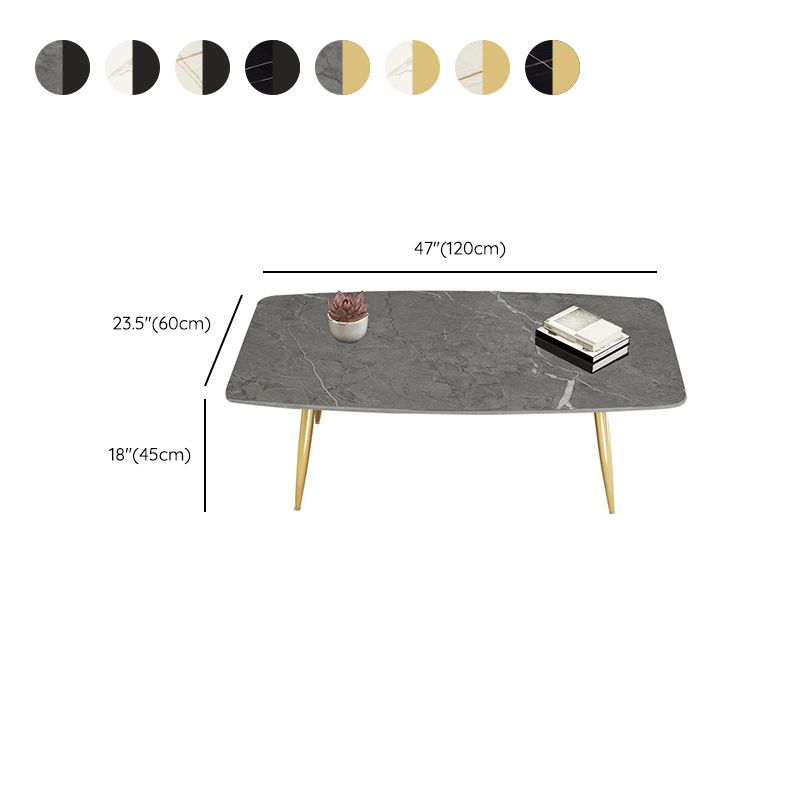 Rectangle Slate Coffee Table Glam 4 Legs Coffee Cocktail Table