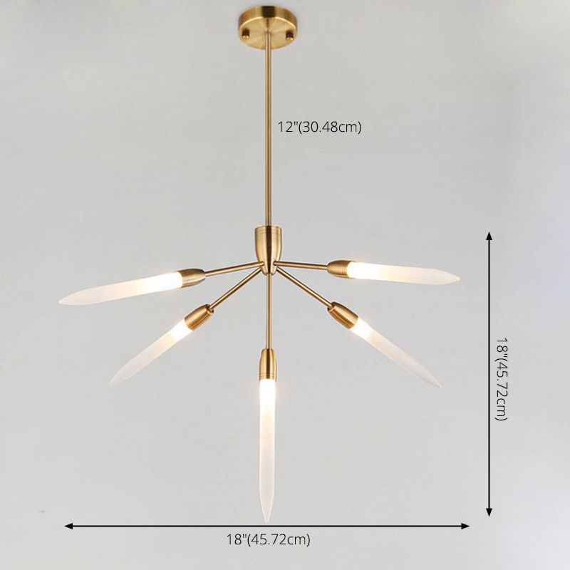 Picchi acrilici lampadario a sospensione Light Postmodern Gold Finitura sospesa