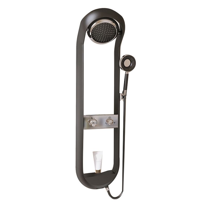 Modern Shower Set Dual Shower Head Slide Bar Thermostatic Wall Mounted Shower System