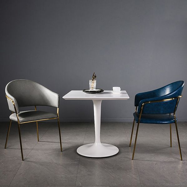 Mesa de comedor de estilo industrial, colección de comedor de plástico con base de tulipán