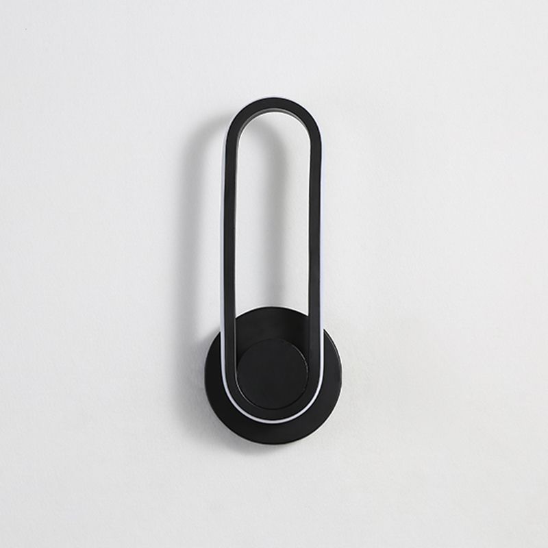 1-Light Ellipse Wall Mount Light Modern Style Metal Wall Mount Lighting