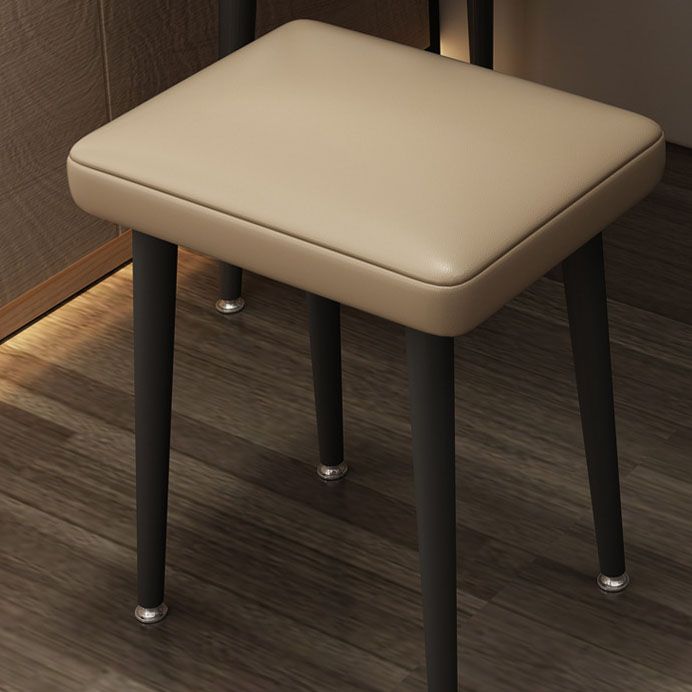 Brown Vanity with Padded Stool Bedroom Make-up Vanity 2-Piece Set