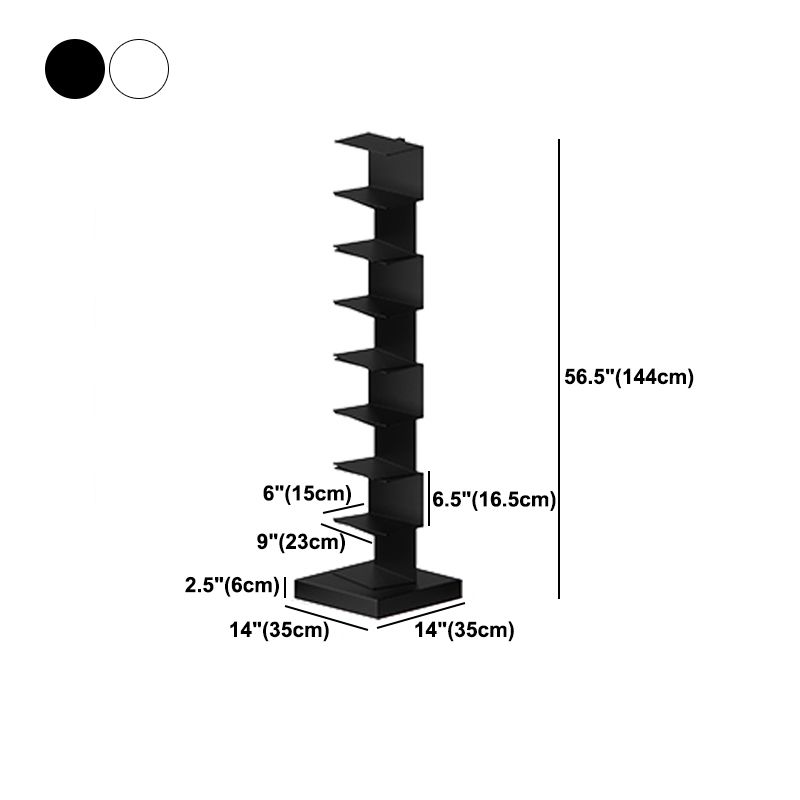 Closed Metal Bookcase Modern Geometry Shelves for Study Room