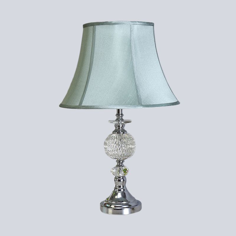 1 tête de salle à manger lampe de bureau nordique Blue Task Light avec une teinte en tissu de cloche lambrissé