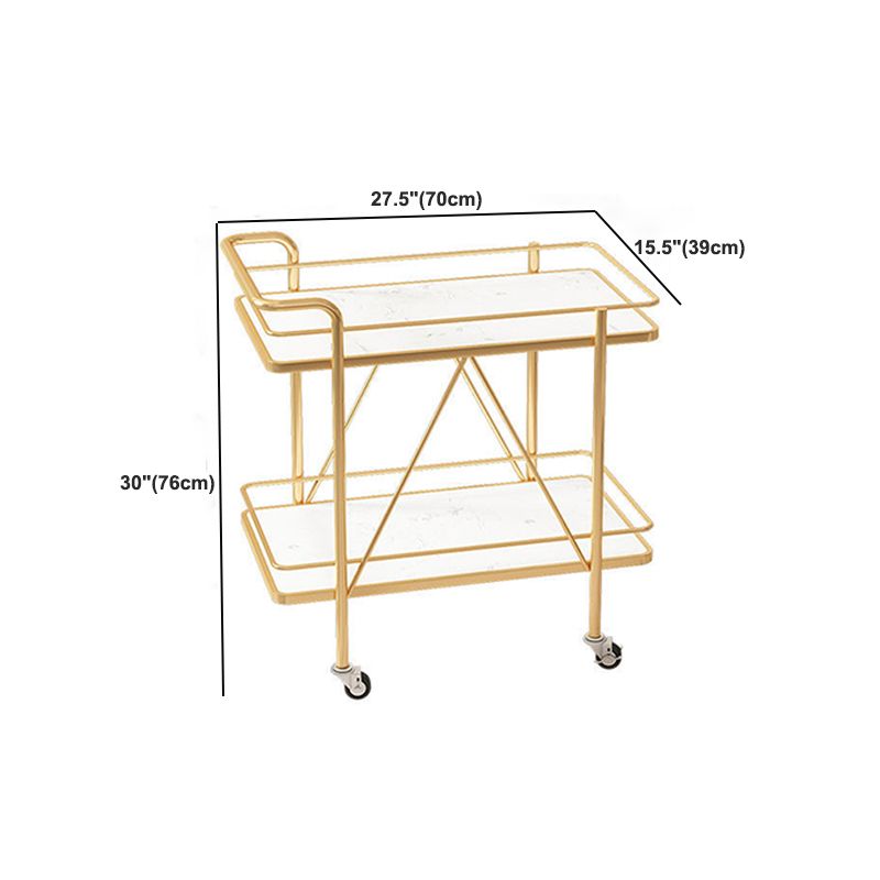 Modern Style Stone Prep Table Rolling Metal Prep Table for Home