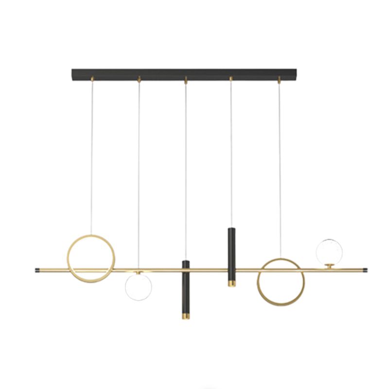 Linear Island Lighting Modern Metal Hanging Lights for Dining Room