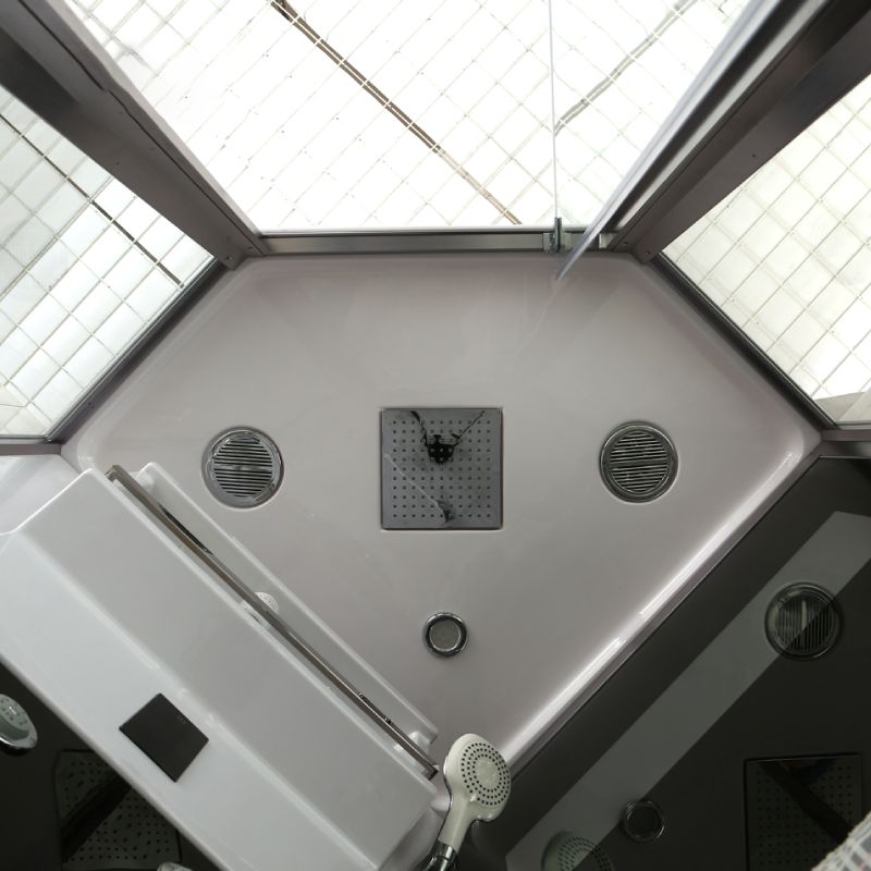Neo-Angle Shower Stall Clear Tempered Glass Shower Enclosure With Shower Floor