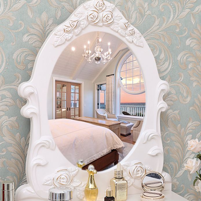 Victorian Bedroom With Drawer Mirror Solid Wood Makeup Vanity Set