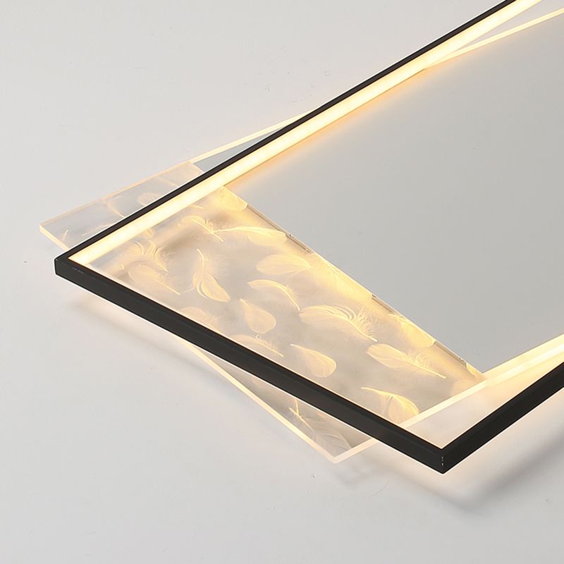 LED Flush Light New Modern Aluminum Rectangular Ceiling Mount Lamp for Living Room