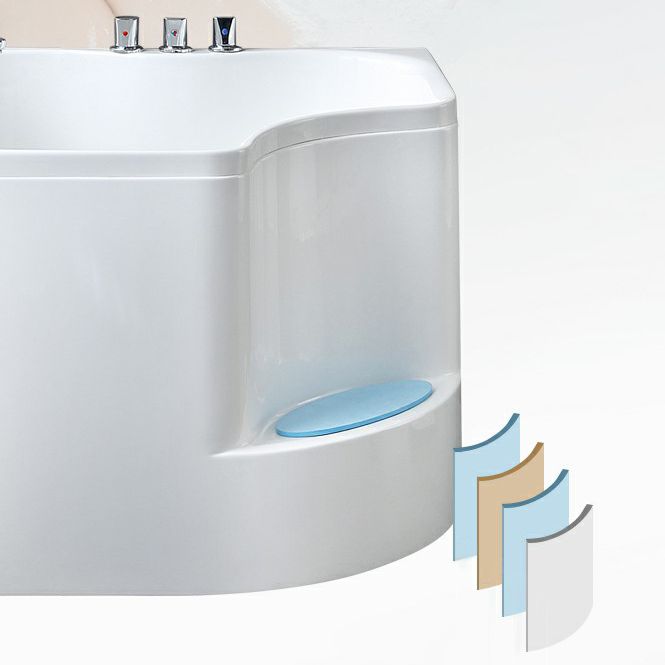 Modern Corner Soaking Bathtub White Acrylic Bathtub with Center-Front Drain