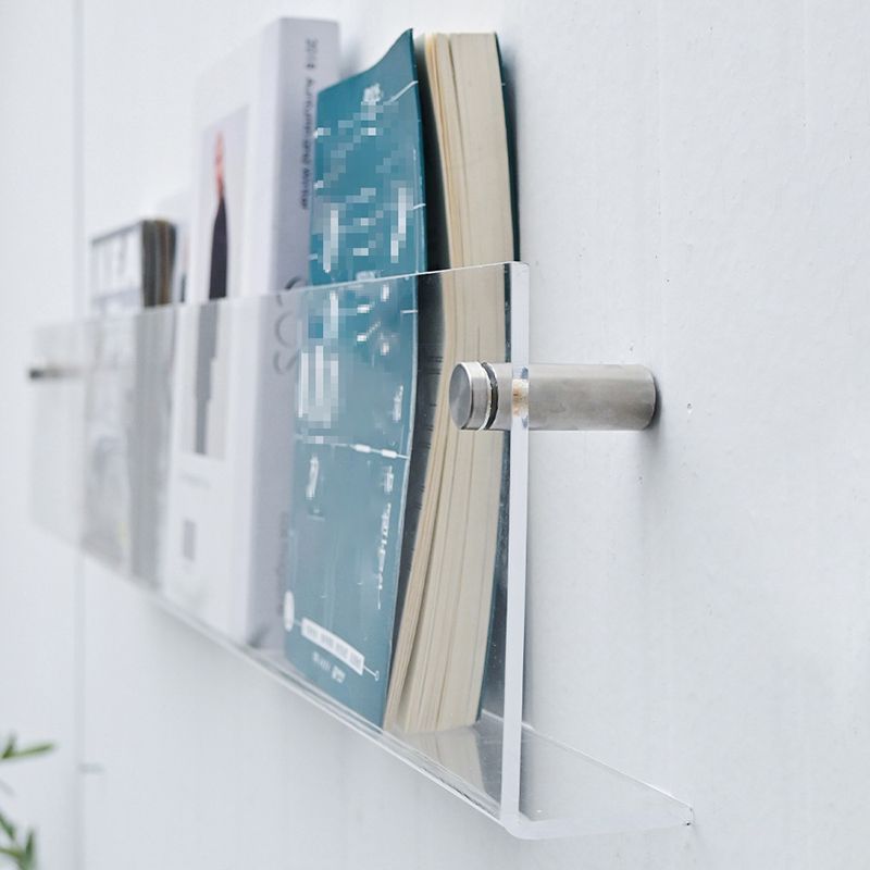 Scandinavian Floating Bookcase Acrylic Closed Back Bookshelf