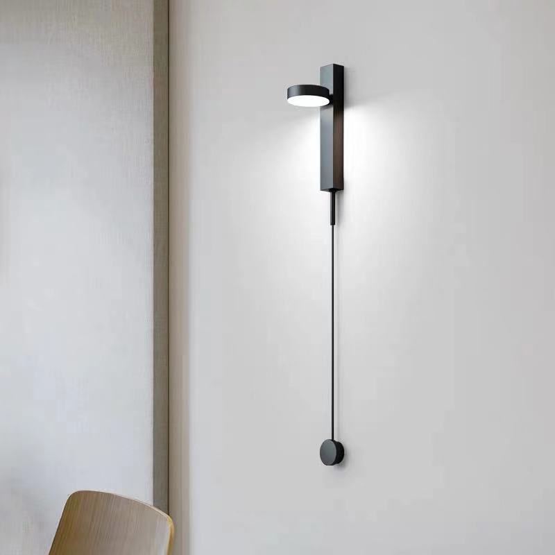 Lámpara de pared LED de hierro electroplacado en un estilo moderno de pared geométrica acrílica para dormitorio
