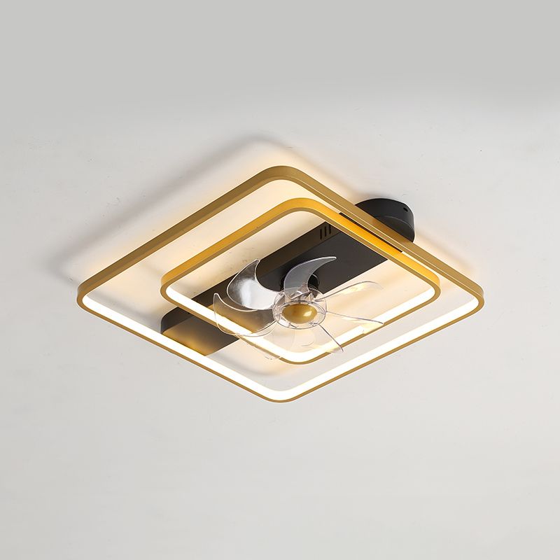 Minimalistische lineare Deckenventilator Leicht Metallic Schlafzimmer LED SEMI BUSCH MOUNTED LICHT