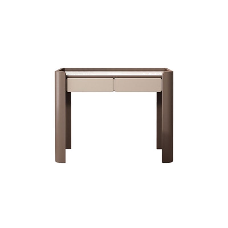 2/5 Drawer Solid Wood Dressing Table Brown Makeup Vanity Desk