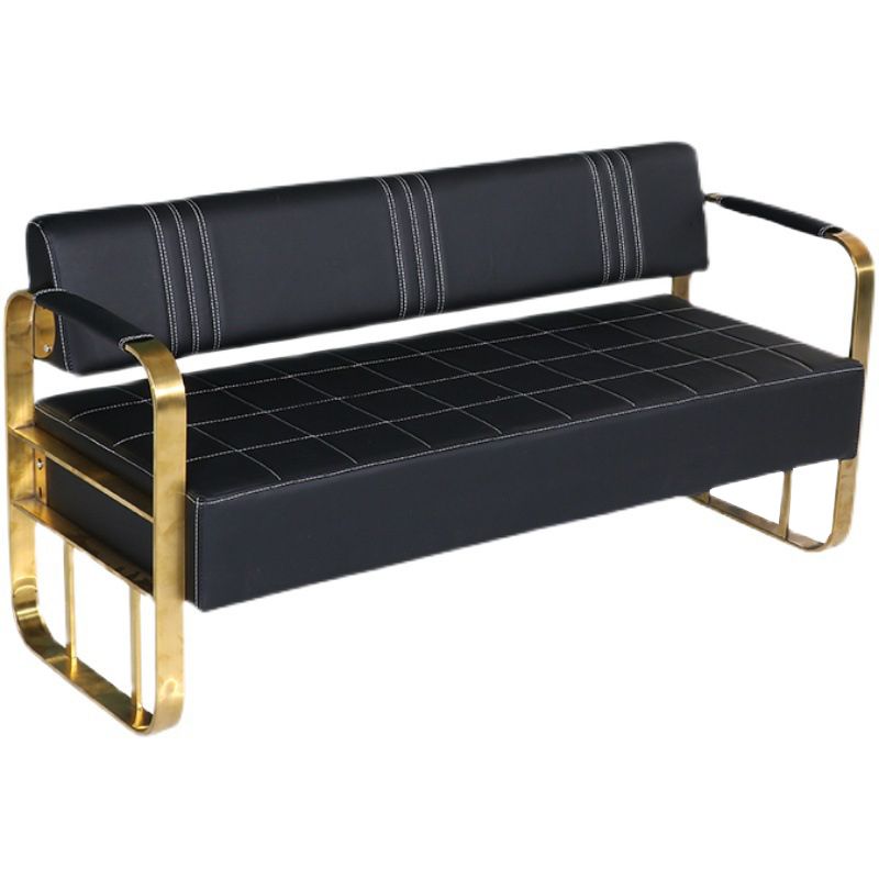 Faux Leather Square Arm Sofa with Tight Back 21.65" W 28.74" H