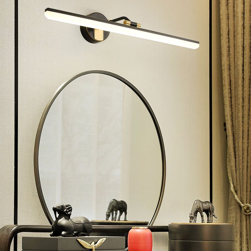Metal Linear Shape Wall Light Modern Style 1 Light Mirror Wall Mount Light