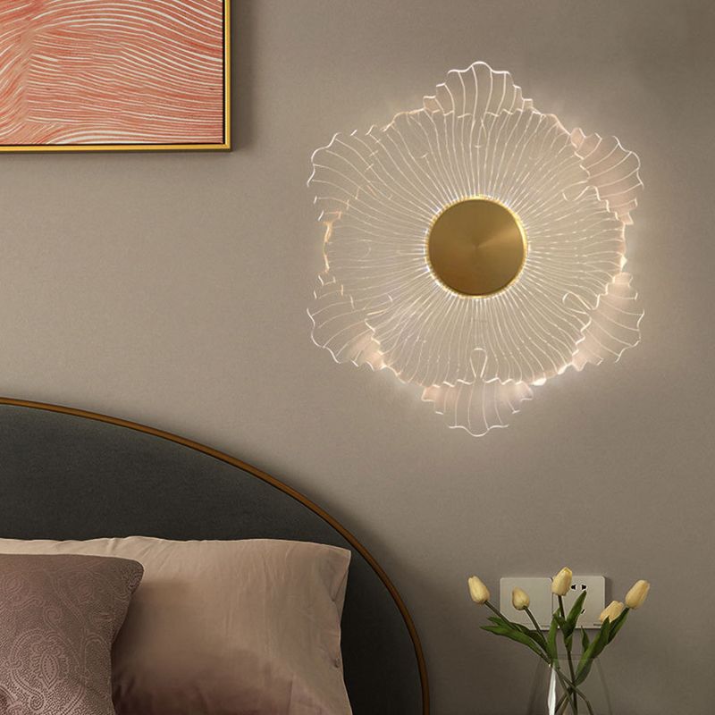 Modern Flower Shape Wall Light Sconces 1 Light Wall Lighting Fixtures for Bedroom
