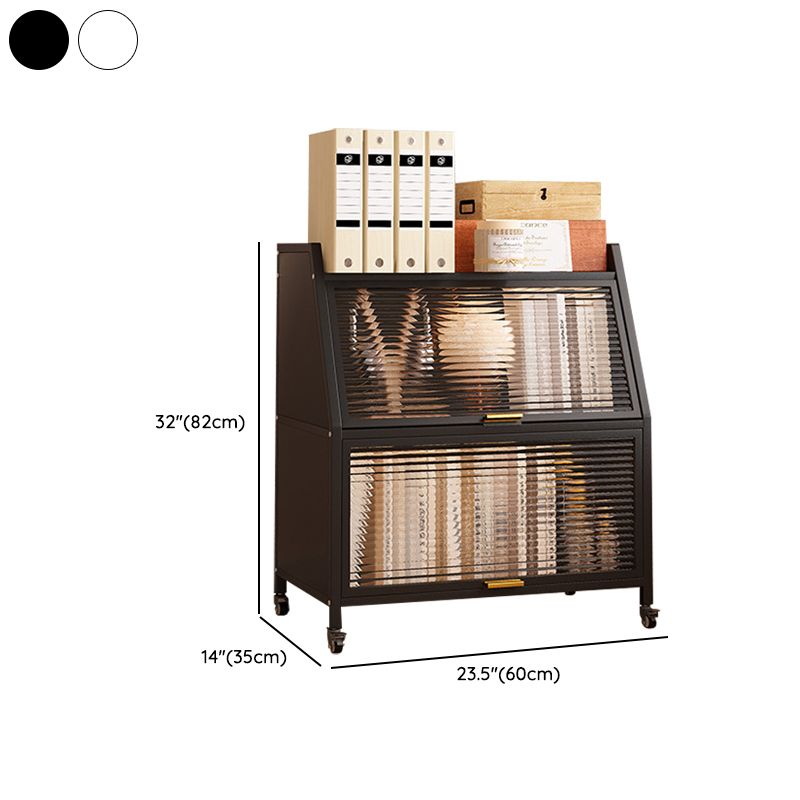 Standard Bookcase Metal Glam Closed Back Bookshelf with Shelves