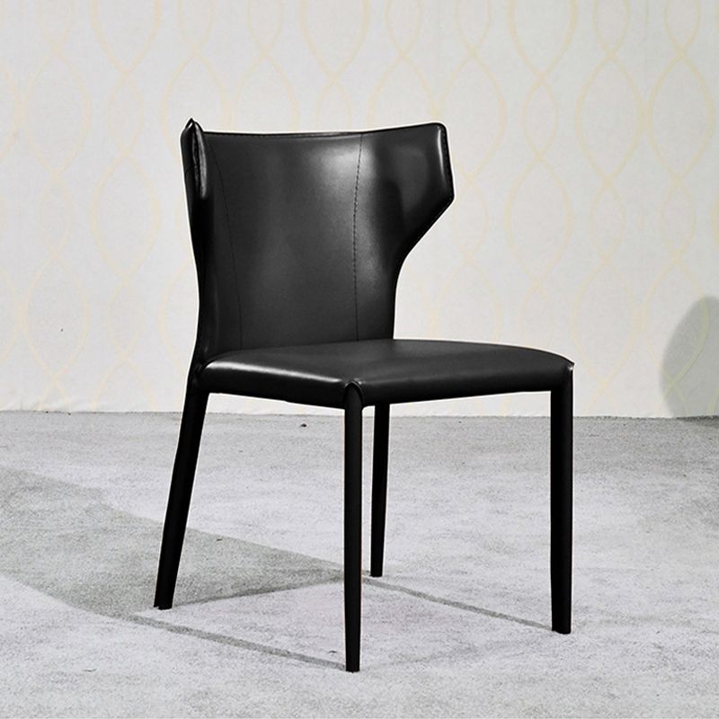 Contemporary Faux Leather Kitchen Chairs Wingback Side Chairs