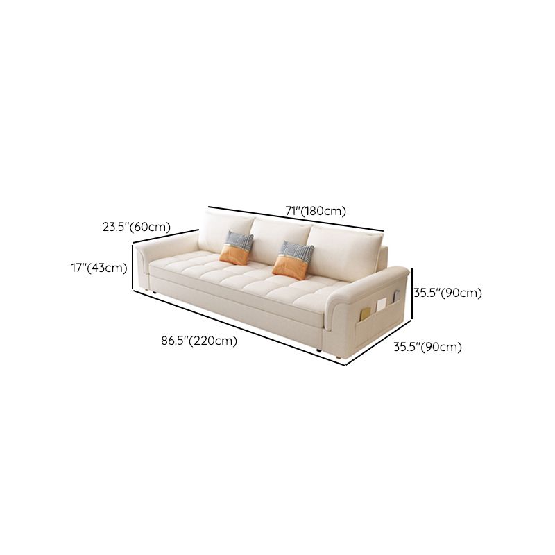 Modern Styled Metal Frame Sleeper Sofa Upholstered Square Arms Sofa Bed