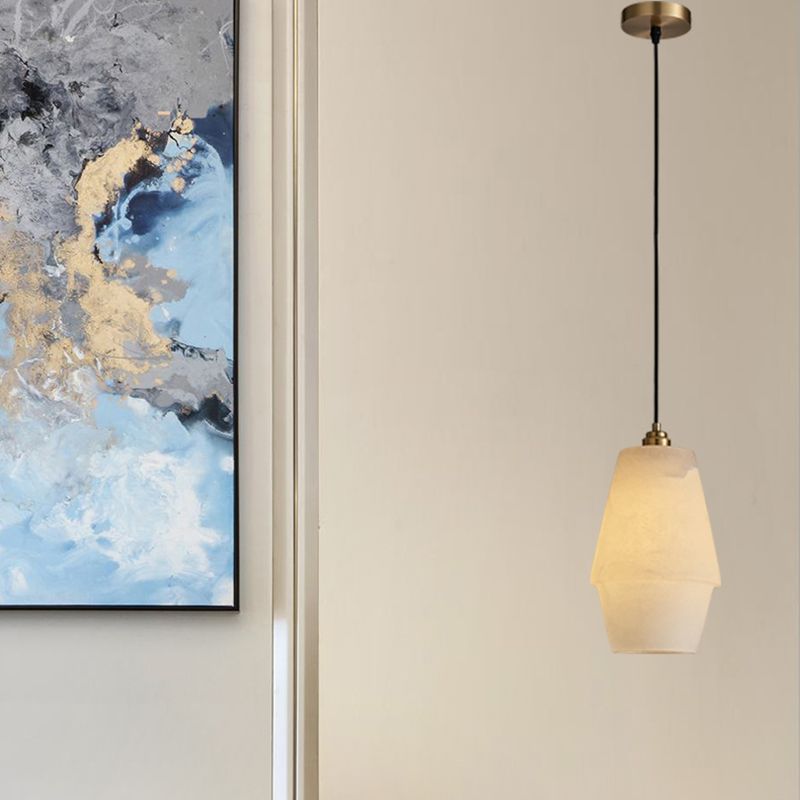 1 Light Geometric Pendant Light avec une teinte brillante Simplicité suspendue Lumière en blanc