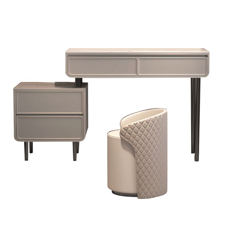 Minimalist Stone Top Vanity Table Modern Makeup Counter with 4 Drawers