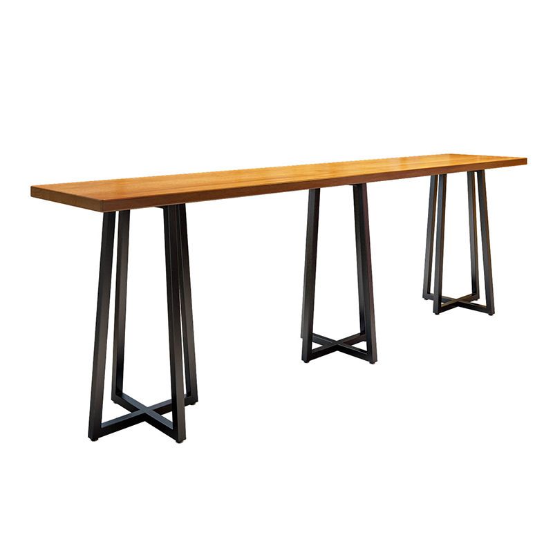 Industrial 1/9 Pieces Bar Table Set Rectangle Pine Wood Counter Table with High Stools