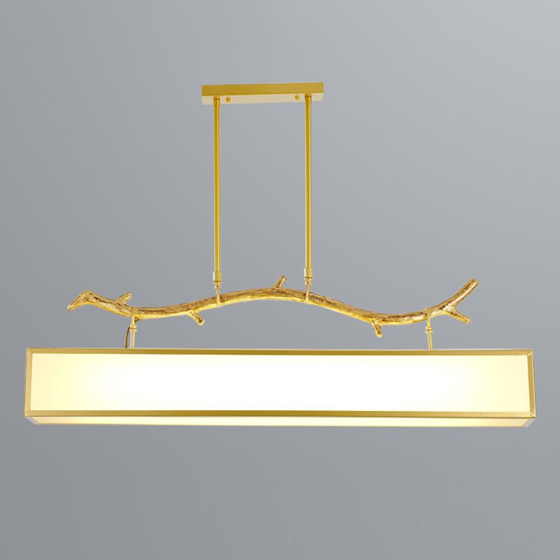 Accesorio de iluminación de la isla rectángulo metal moderno luz colgante de luz individual