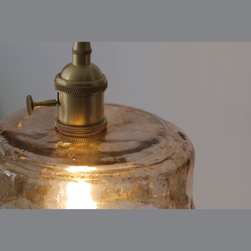 Stile industriale Amber Amber Light Glass 1 Lampada appesa alla luce per camera da letto