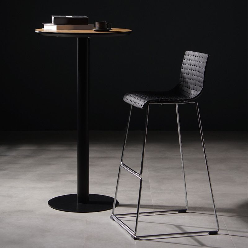Modern Style Plastic Bar-stool Rectangle Seat Counter Bar Stool with Metal Legs