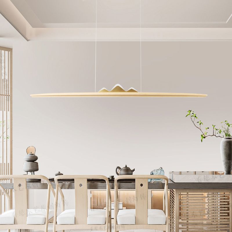 Modern Style Pendant Lighting Fixtures Wooden Shade Island Lighting Ideas for Kitchen