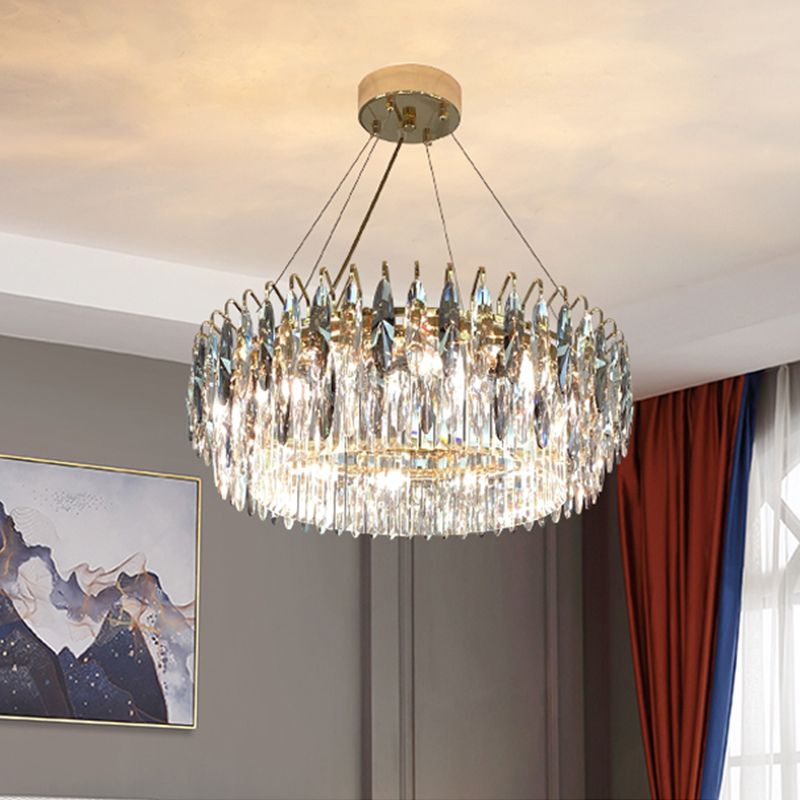 Luci del lampadario a forma di geometria in stile contemporaneo 6 luci appese al cristallo chiaro
