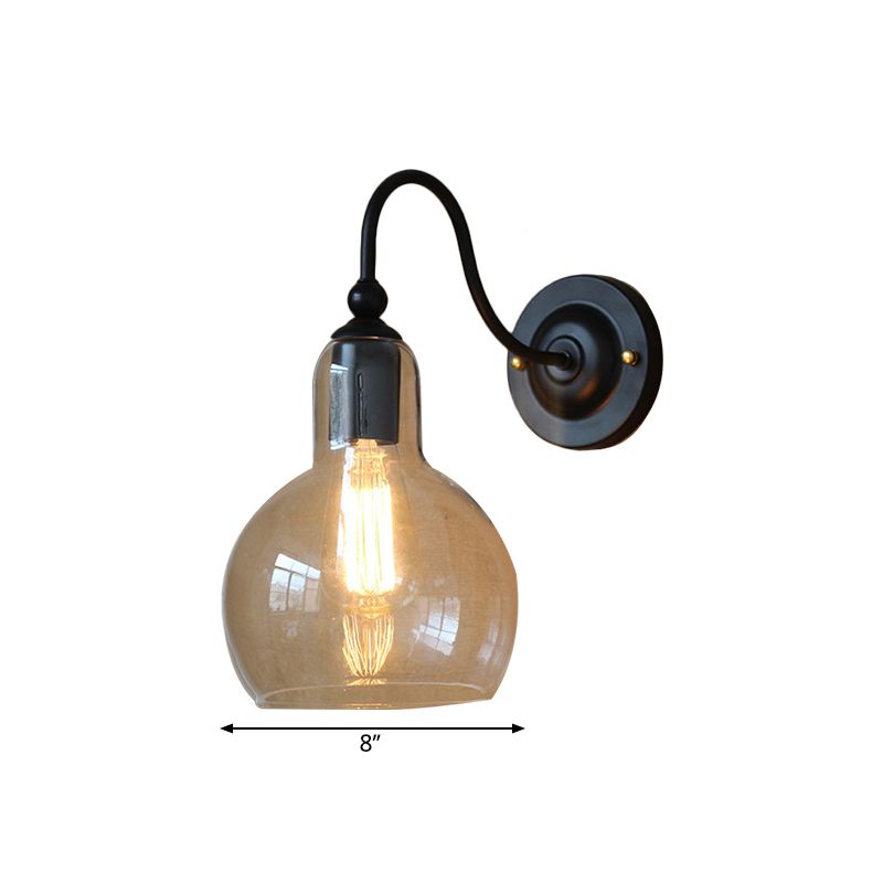 1 luce in vetro limpido di vetro luce industriale Black Bubble tonalità da soggio