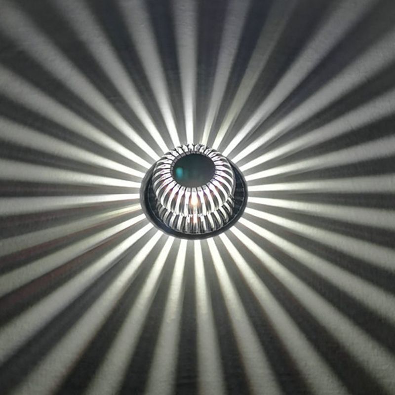 Modern Style LED Wall Lamp Sliver Metal Hollowed Out Sconce Lighting in RGB Color Light with Remote Control