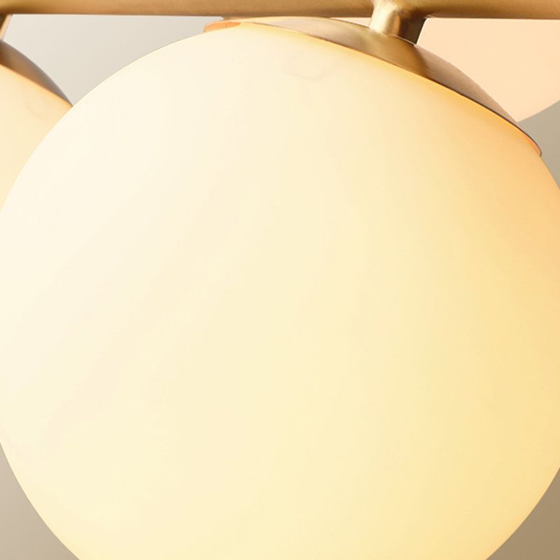 Ball Shape Glass Chandelier Modern Style 7 Lights Island Ceiling Light in Gold