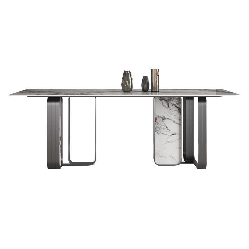 Nordic Sintered Stone Top Dining Set Rectangle 1/3/4/5/6/9 Pieces Dining Room Table Set