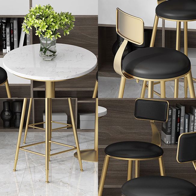 Modern Marble Counter Height Set 1/2/3/5 Pieces Shop Fixed Table Bar Set