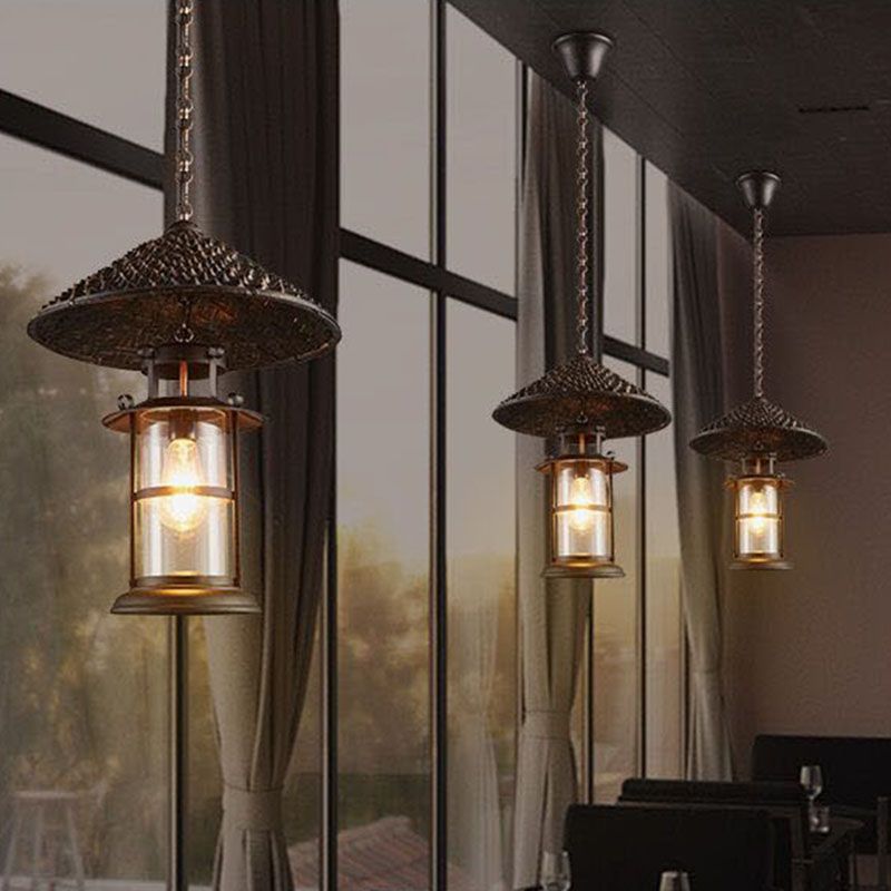 Industriële stijl gearceerde hanglampverlichting armatuur metaalhangend hanglamp in zwart