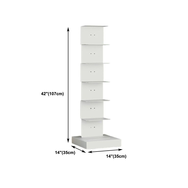 Modern Steel Bookcase, White, Geometric Bookshelf for Any Room