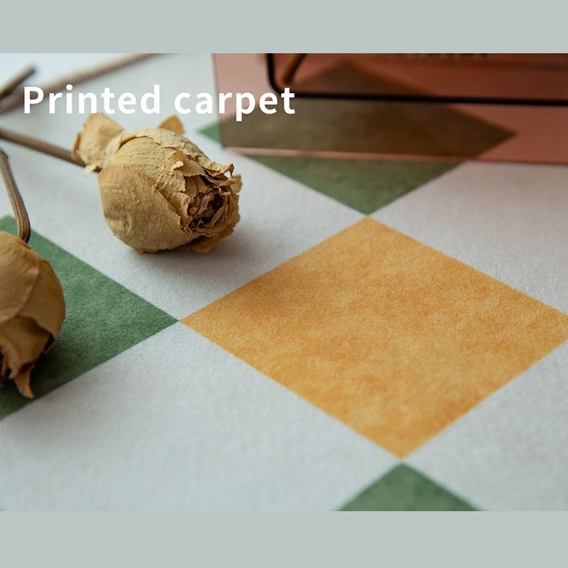 Elegant Light Color Nordic Carpet Polyester Checkerboard Indoor Rug Stain Resistant Rug for Bedroom