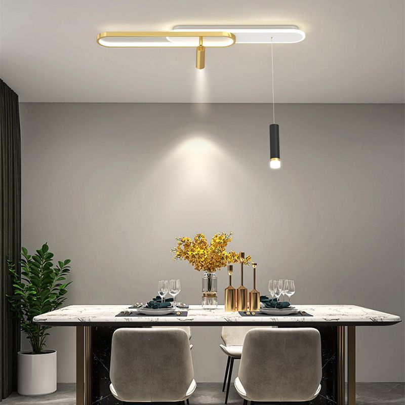 Linear Flush Mount Light Fixture Modern Metal Flush Light for Living Room